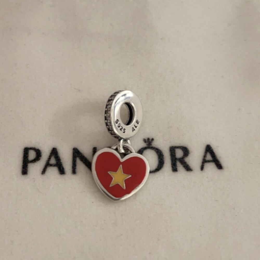 Pandora Vietnam Flag Exclusive Charm Sterling Silver Pendant
